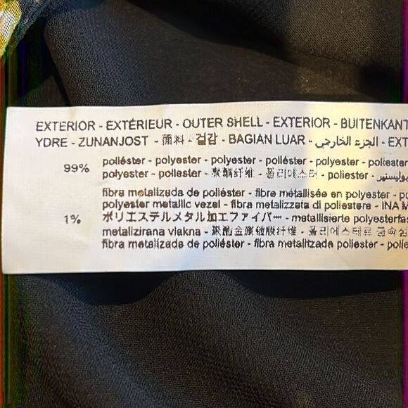 Zara one Shoulder Ruched Sides Metallic & Floral Chiffon Mini Cocktail Dress - Picture 9 of 9